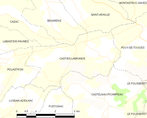 Poziția localității Casties-Labrande