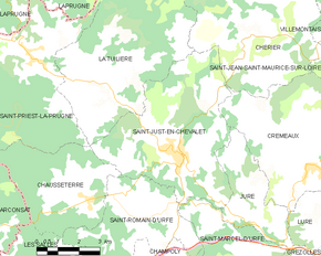 Poziția localității Saint-Just-en-Chevalet