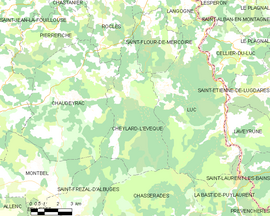 Mapa obce Cheylard-l’Évêque