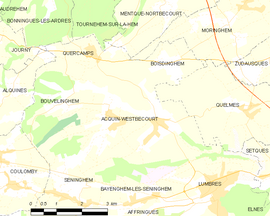 Mapa obce Acquin-Westbécourt