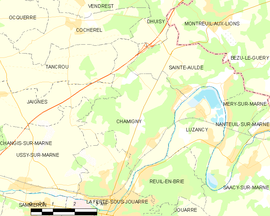 Mapa obce Chamigny
