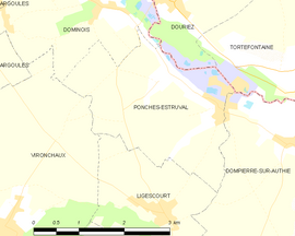 Mapa obce Ponches-Estruval