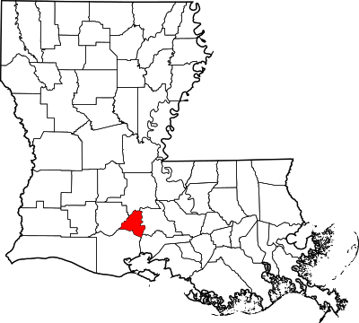 Map of Louisiana highlighting Lafayette Parish.svg