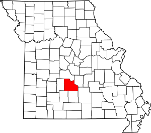 Map of Missouri highlighting Laclede County