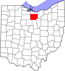 Harta e Huron County në Ohio