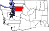 Mapa de Washington con la ubicación del condado de Snohomish