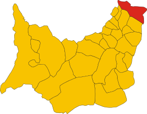 Poziția comunei în cadrul provinciei