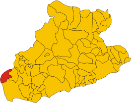 Posizione del comune di Olivetta San Michele nella provincia di Imperia