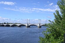 The Memorial Bridge across the Connecticut River at Springfield, Massachusetts, the river's largest city