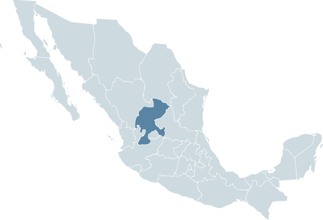 Штат Сакатекас на мапі Мексики