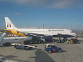 Airbus A320-200 G-OZBK at Gibraltar Airport Gate 4