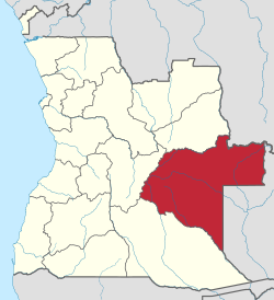 莫希科省在安哥拉中的位置