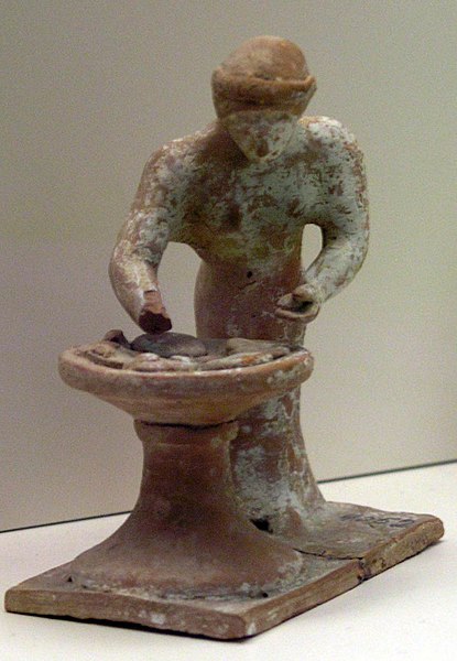 Woman kneading bread, c. 500–475 BCE, National Archaeological Museum of Athens