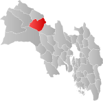 Mapa do condado de Viken com Nesbyen em destaque.