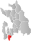 Vestby markert med rødt på fylkeskartet