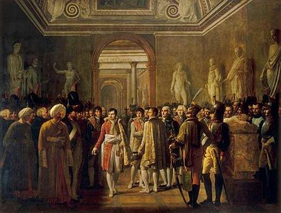 Napoléon reçoit au Louvre les députés de l’armée après son couronnement. 8 décembre 1804, 1808, Versailles, musée national du château et des Trianons.