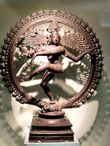 Nataraja - Shiva as the cosmic dancer, inspired the 10th-century Chola kings to rebuild the Chidambaram temple with stone and gold. A silver Nataraja, not Shivalinga, is the principal icon in this temple. Nataraja01.jpg
