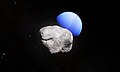Neptune and its smallest moon Hippocamp (artist’s impression).jpg