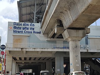 <span class="mw-page-title-main">Nirant Cross Road metro station</span> Ahmedabad Metros Blue Line metro station