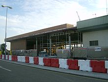 Obras de ampliación de la terminal de pasajeros del Aeropuerto de Badajoz en septiembre de 2008.