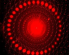 Optical diffraction pattern (laser, analogous to X-ray crystallography)