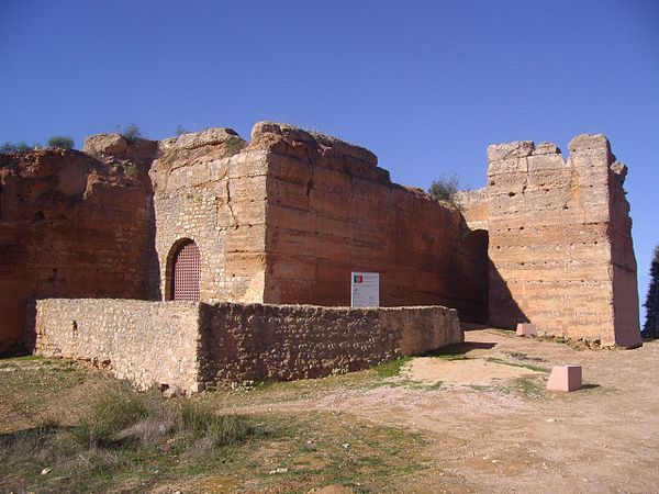 The massive walls of the remains of the Castle of Paderne, a Moorish castle constructed in the period before the Portuguese Reconquista