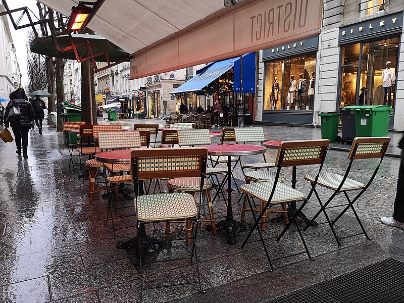 File:Paris 75002 Rue Montmartre no 80 sidewalk café.jpg