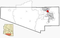 Location in Pima County and Arizona