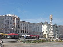 Part of main square with trinity column.