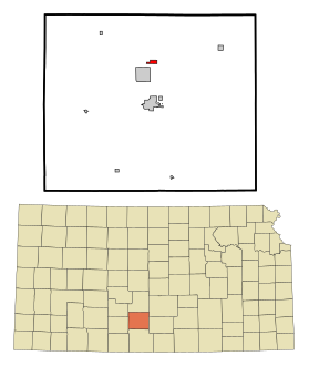Pratt County Kansas Incorporated and Unincorporated areas Iuka Highlighted.svg