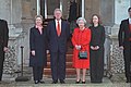 President Bill Clinton, First Lady Hillary Clinton, and Chelsea Clinton with Queen Elizabeth II and at the Buckingham Palace, 2000.