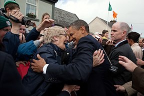President Obama greeted by crowds in Moneygall