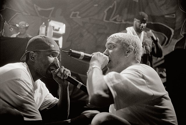 Eminem and Proof performing at Juice Jam in Munich, Germany, in 1999