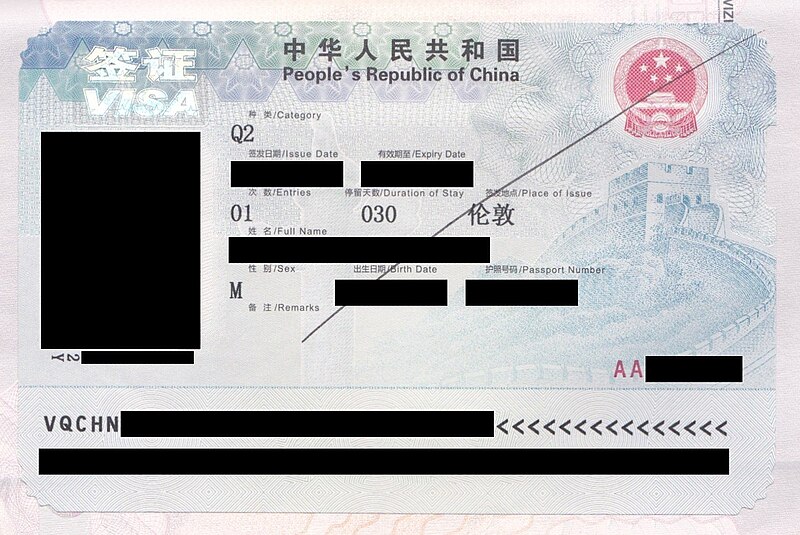 Visa policy of mainland China - Wikipedia