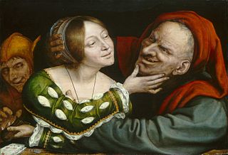<i>Ill-Matched Lovers</i> (Matsys) Painting by Quentin Massys