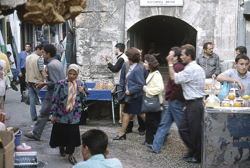 File:Rüstem Pasha Mosque entrance from street 216.jpg