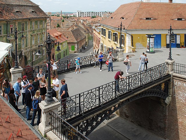 Butchers Guild Hall 1370 and the Bridge of Lies in Sibiu