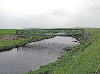 Town lattice girder bridge on Far North Railway near Halkirk, Caithness Railway Bridge near Halkirk (geograph 1931341).jpg