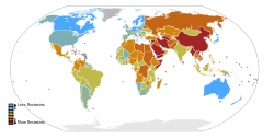 Reporters Without Borders 2009 Press Freedom Rankings Map