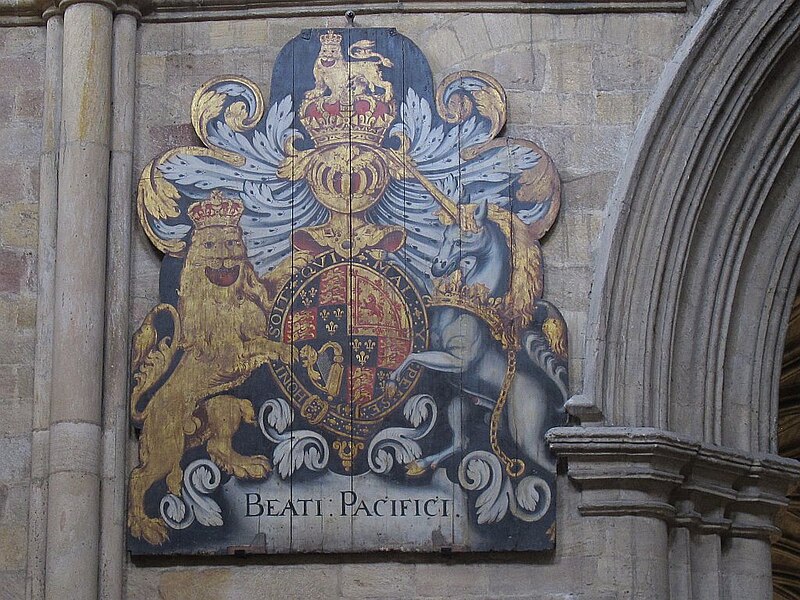 File:Ripon Cathedral - Royal arms - geograph.org.uk - 4951621.jpg