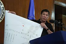 Rodrigo Duterte showing diagram of drug trade network 2 7.7.16.jpg