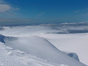 Vista dal Miziya Peak al ghiacciaio Rosental