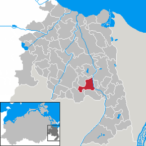 Lage der Gemeinde Rossow  im Landkreis Uecker-Randow