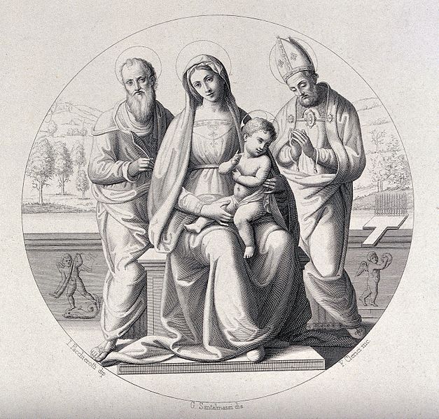 File:Saint Mary (the Blessed Virgin) with the Christ Child, Saint Wellcome V0034106.jpg