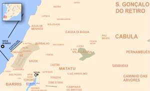 Mapa com os arredores de Saramandaia.
