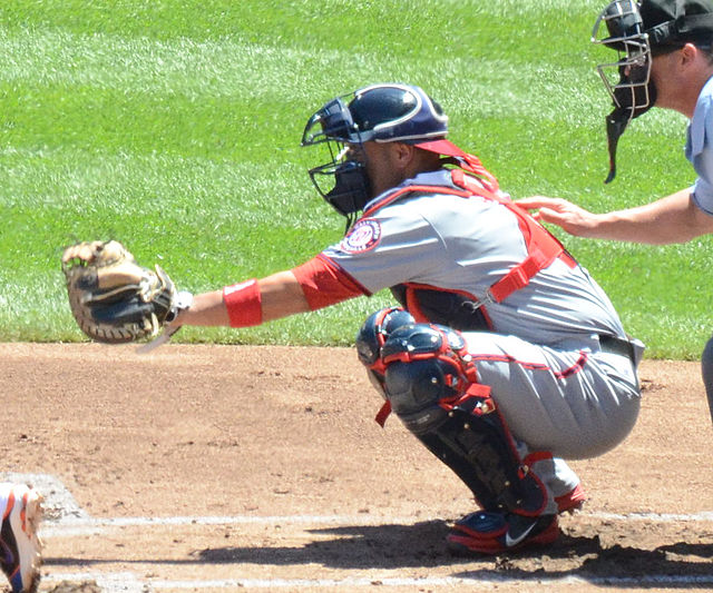 León playing for the Washington Nationals in 2012