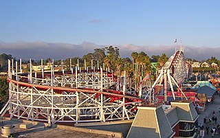 Giant Dipper historic roller coaster in Santa Cruz, California, USA