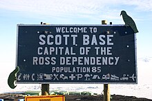 Sign for Scott Base on road to McMurdo Station Scott Base Sign.jpg
