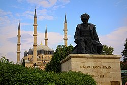 Selimiye Mosque and The Statue of Architect Sinan - panoramio.jpg