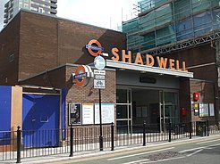 Shadwell station (East London Line) south entrance April2010.jpg